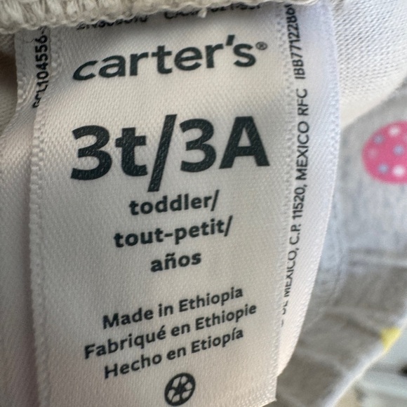 NWOT Carter's 3T Girls Gray Polka Dot Easter Egg Stretchy Leggings Pants - Picture 5 of 5